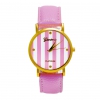 Montre rose clair Rayée