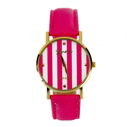 Montre fuchsia Rayée
