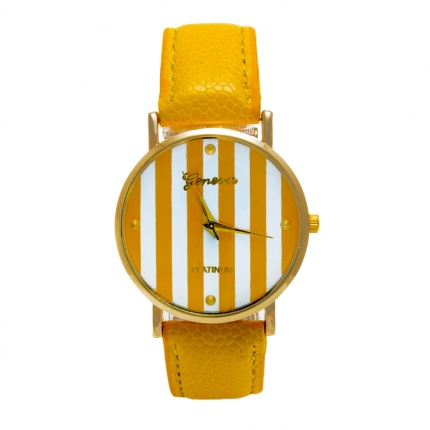 Montre jaune Rayée