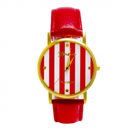 Montre rouge Rayée
