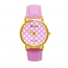 Montre rose clair Pois