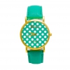 Montre vert d'eau Pois