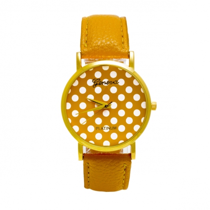 Montre jaune Pois