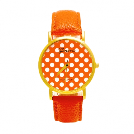 Montre orange Pois