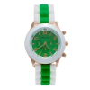 Montre silicone bicolore verte et blanche