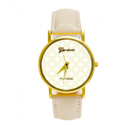Montre ivoire Pois