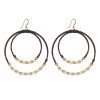 Boucles d'oreilles créoles perles blanches