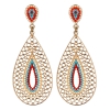 Boucles d'oreilles goutte dorée perles