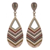 Boucles d'oreilles chevrons dorées perles pastels