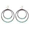 Boucles d'oreilles créoles perles turquoises