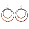 Boucles d'oreilles créoles perles rouges