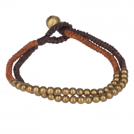 Bracelet double perle marron