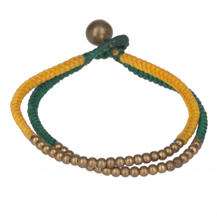 Bracelet double perle jaune