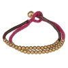 Bracelet double perle rose fuchsia