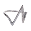 Bague argent femme zig zag strass - Bague Strass