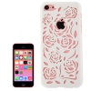 Coque Iphone 5C Blanche sculptures fleurs 