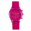 Montre silicone fuchsia dorée