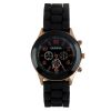 Montre silicone noire dorée