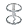 Bague argent femme strass chevron - Bague Strass