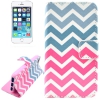 Etui portefeuille Iphone 5 / 5S Chevrons roses et bleus