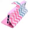 Etui portefeuille Iphone 5/5S/SE Chevrons roses et bleus