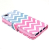 Etui portefeuille Iphone 5/5S/SE Chevrons roses et bleus