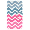 Etui portefeuille Iphone 5C Chevrons roses et bleus