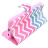 Etui portefeuille Iphone 5C Chevrons roses et bleus