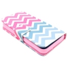 Etui portefeuille Iphone 5C Chevrons roses et bleus