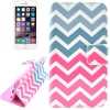Etui portefeuille Iphone 6 Chevrons roses et bleus