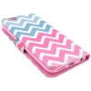 Etui portefeuille Iphone 6/6S Chevrons roses et bleus