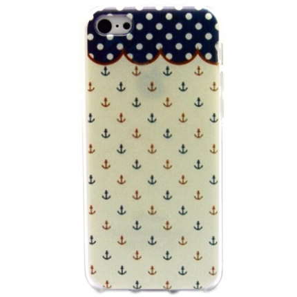 Coque Iphone 5C Silicone Encres marines