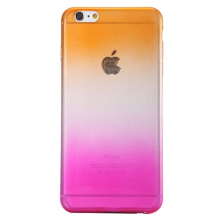 Coque Iphone 6 Plus silicone Dégradé rose et orange