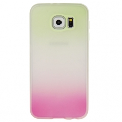 Coque Samsung Galaxy S6 silicone Dégradé vert et rose