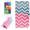 Etui portefeuille Samsung Galaxy S5 Chevrons roses et bleus