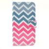 Etui portefeuille Samsung Galaxy S5 Chevrons roses et bleus