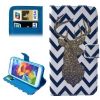 Etui portefeuille Samsung Galaxy S5 Chevron Cerf