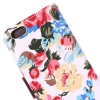 Etui portefeuille Iphone 6 Blanc imprimé Fleurs