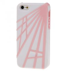 Coque Iphone 5 / 5S géométrique blanche et rose