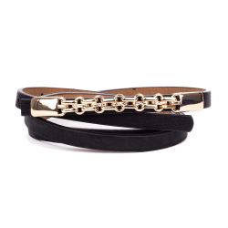 Ceinture noire femme chaine dorée