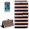 Etui portefeuille Iphone 6 Rayé Camel et Noir