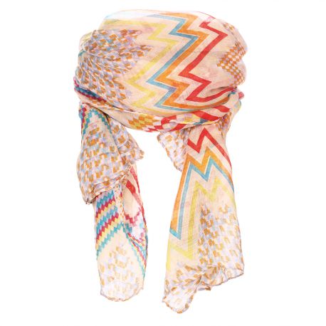 Foulard blanc zig zag 