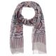 Foulard Femme Ethnique Bleu marine Gris et Rose