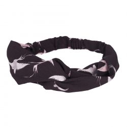 Bandeau cheveux torsadé noir oiseaux