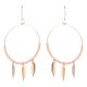 Boucle d'oreille fantaisie créole perle pastel plume dorée