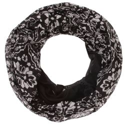 Echarpe tube femme rosace noir et blanc