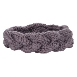 Bandeau tricot - Bandeau torsadé maille gris
