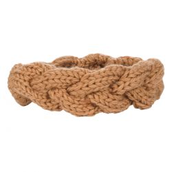 Bandeau tricot - Bandeau torsadé maille camel