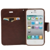 Etui portefeuille Iphone 4 / 4S Noir imprimé Fleurs