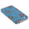 Coque Iphone 4 / 4S Bleue Motif Fleurs